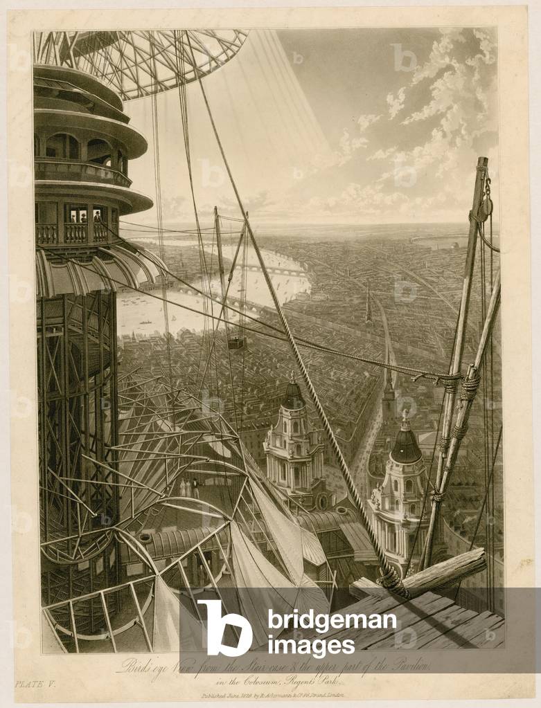 Bird's eye view from the staircase and the upper part of the Pavilion in the Coloseum, Regent's Park (engraving)