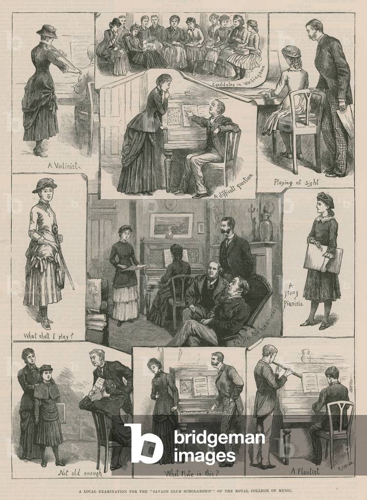 A local examination  for the Savage Club Scholarship of the Royal College of Music (engraving)