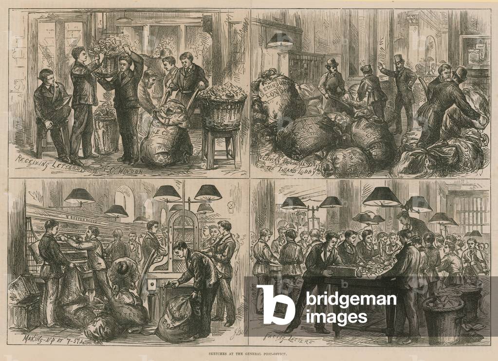 Sketches at the General Post Office (engraving)