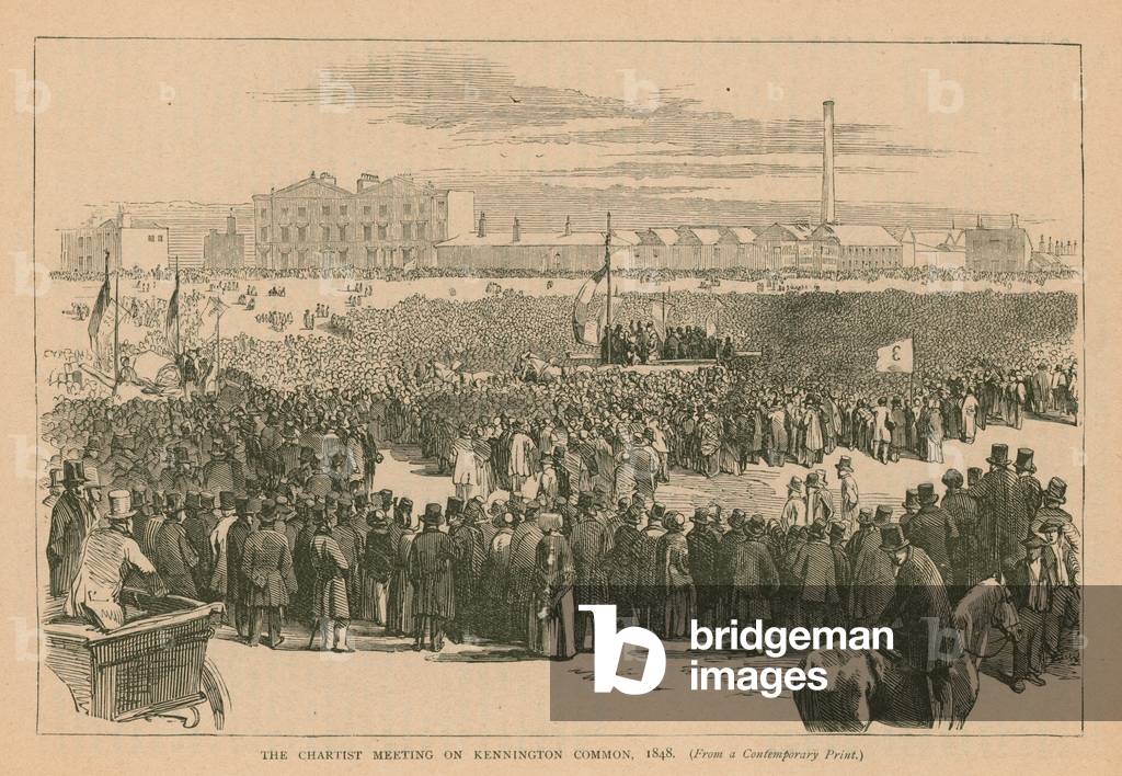 The Chartist meeting on Kennington Common in 1848 (engraving)