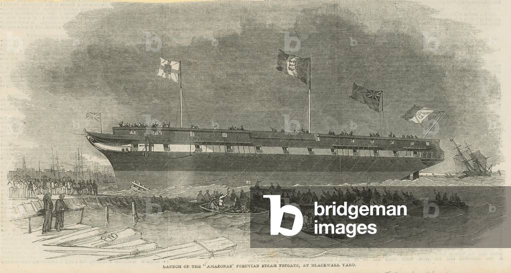 Launch of the Amazonas (engraving)