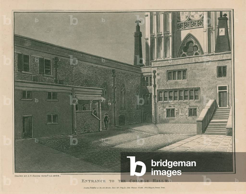 Entrance to the College Hall (engraving)
