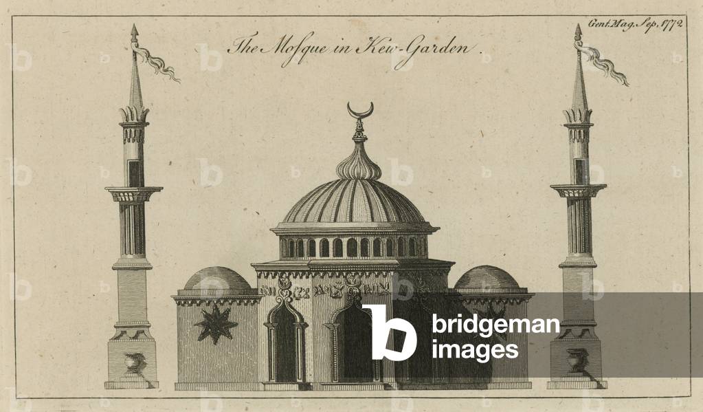 The Mosque in Kew Gardens, London (engraving)