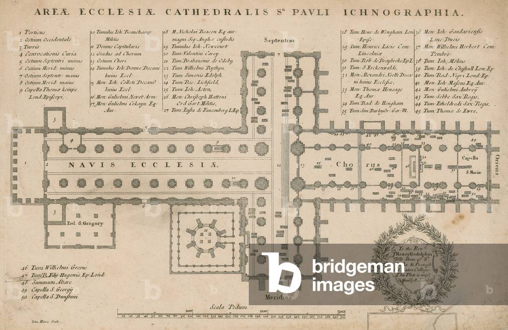 Plan of St Paul's Cathedral, London (engraving)