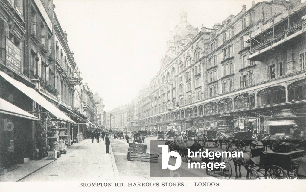 Harrods Store on Brompton Road (b/w photo)