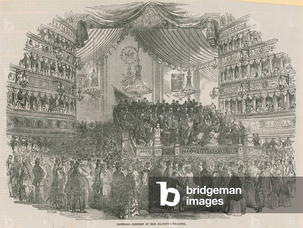 National concert at Her Majesty's Theatre (engraving)
