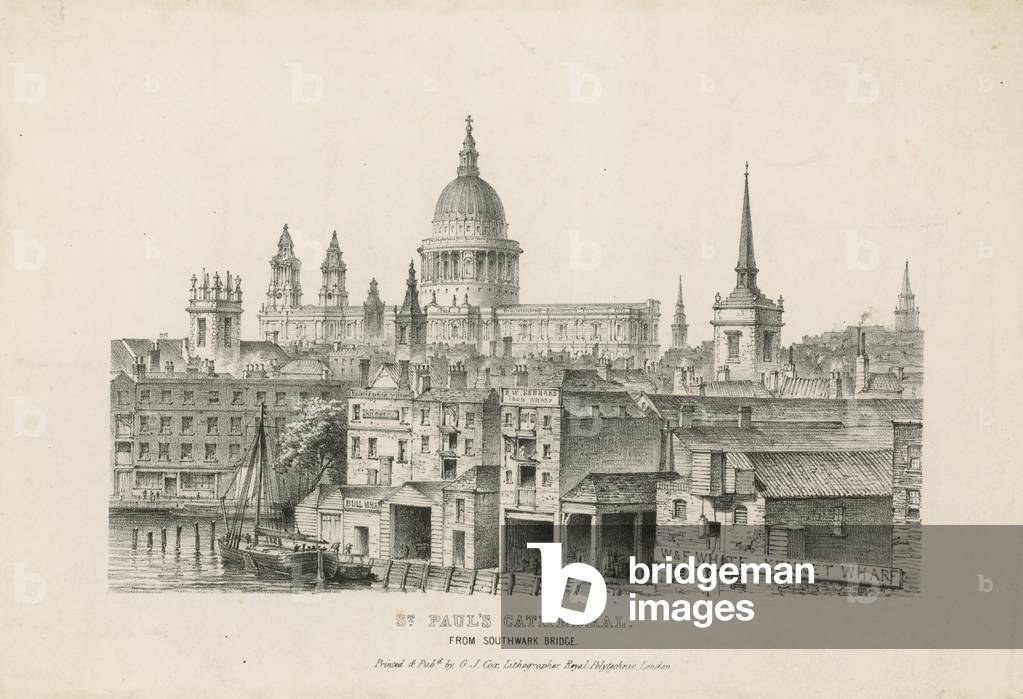 St Paul's Cathedral from Southwark Bridge (engraving)