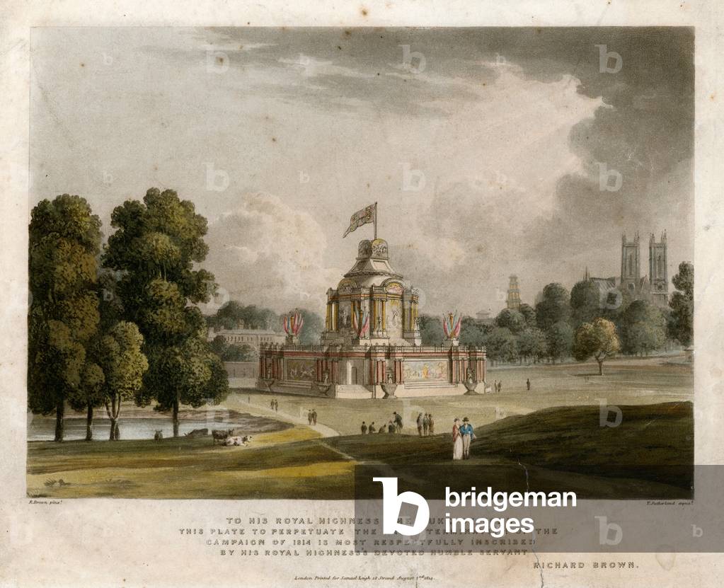 Temple of Concord for the Peace of 1814 (coloured engraving)