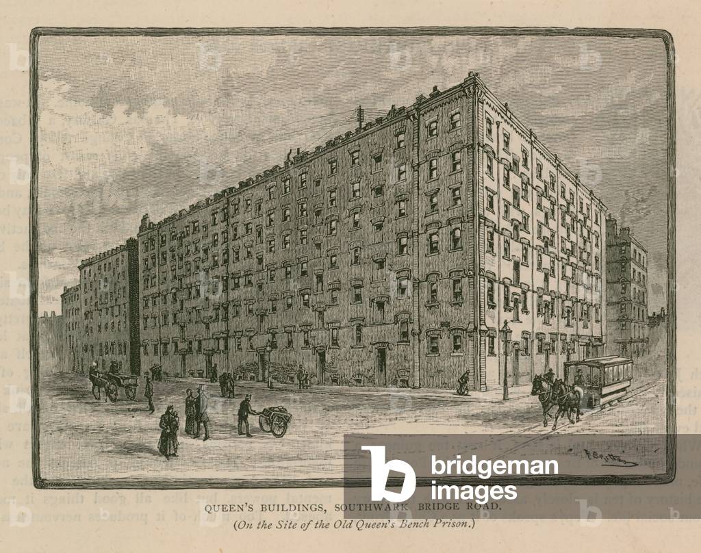 Queen's Buildings, Southwark Bridge Road (engraving)