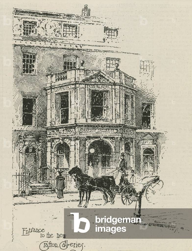 Entrance to the new Crafton Galleries (engraving)