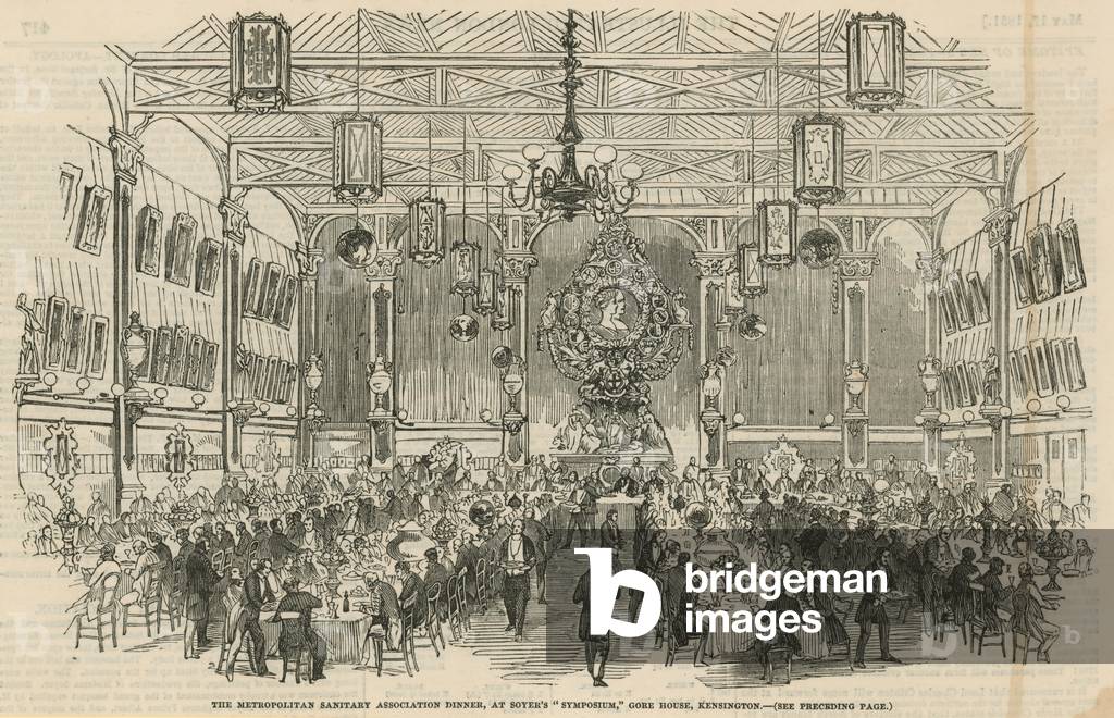 The Metropolitan Sanitary Association Dinner at Soyer's 'Symposium', Gore House, Kensington (engraving)