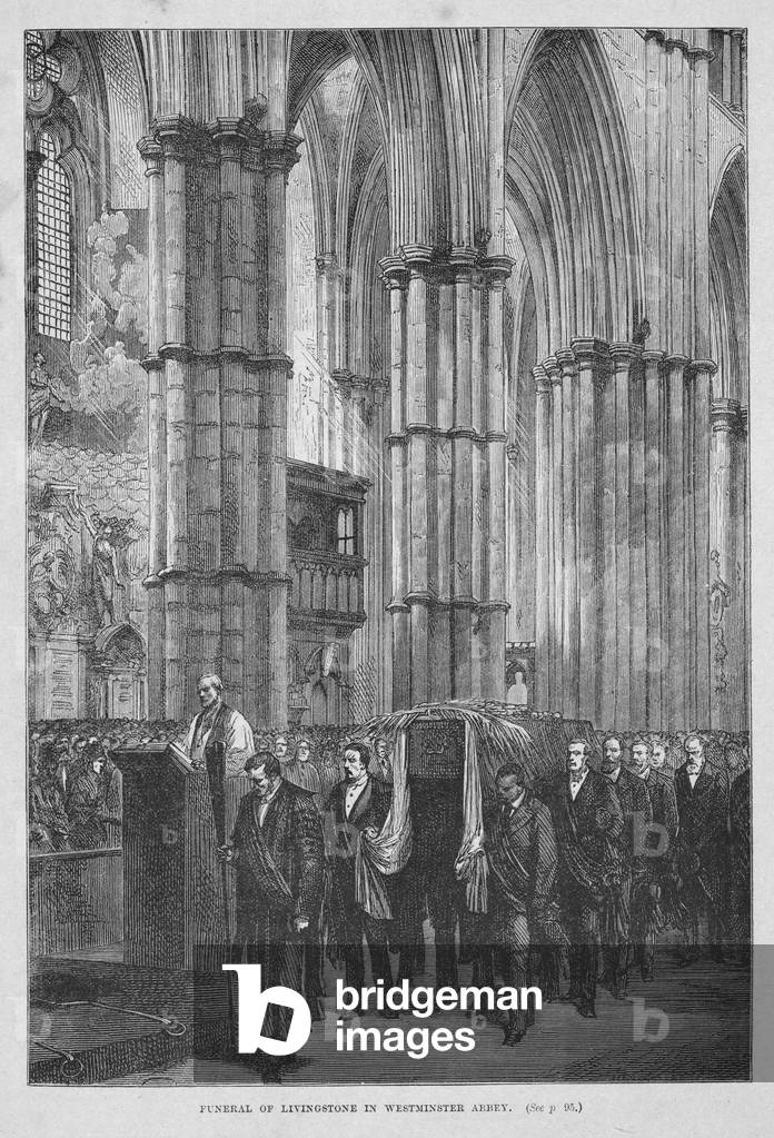 Funeral of Dr Livingstone in Westminster Abbey (engraving)