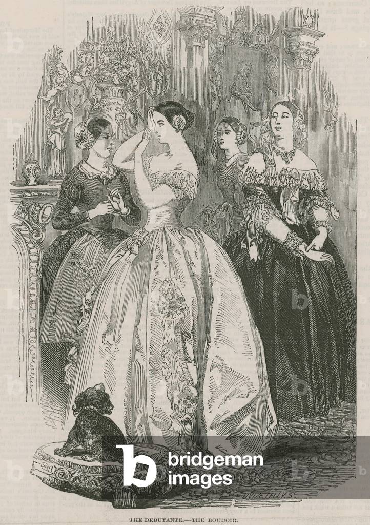 The London Season: The Debutante - the boudoir (engraving)