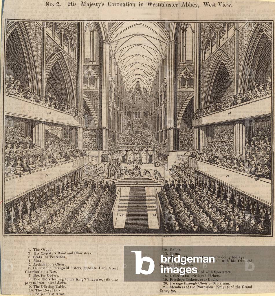 His Majesty's Coronation in Westminster Abbey, West View (engraving)