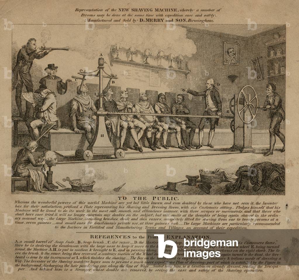 Representation of the new shaving machine (engraving)