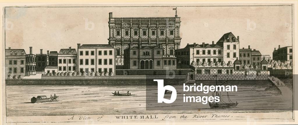 Whitehall from the river Thames (engraving)