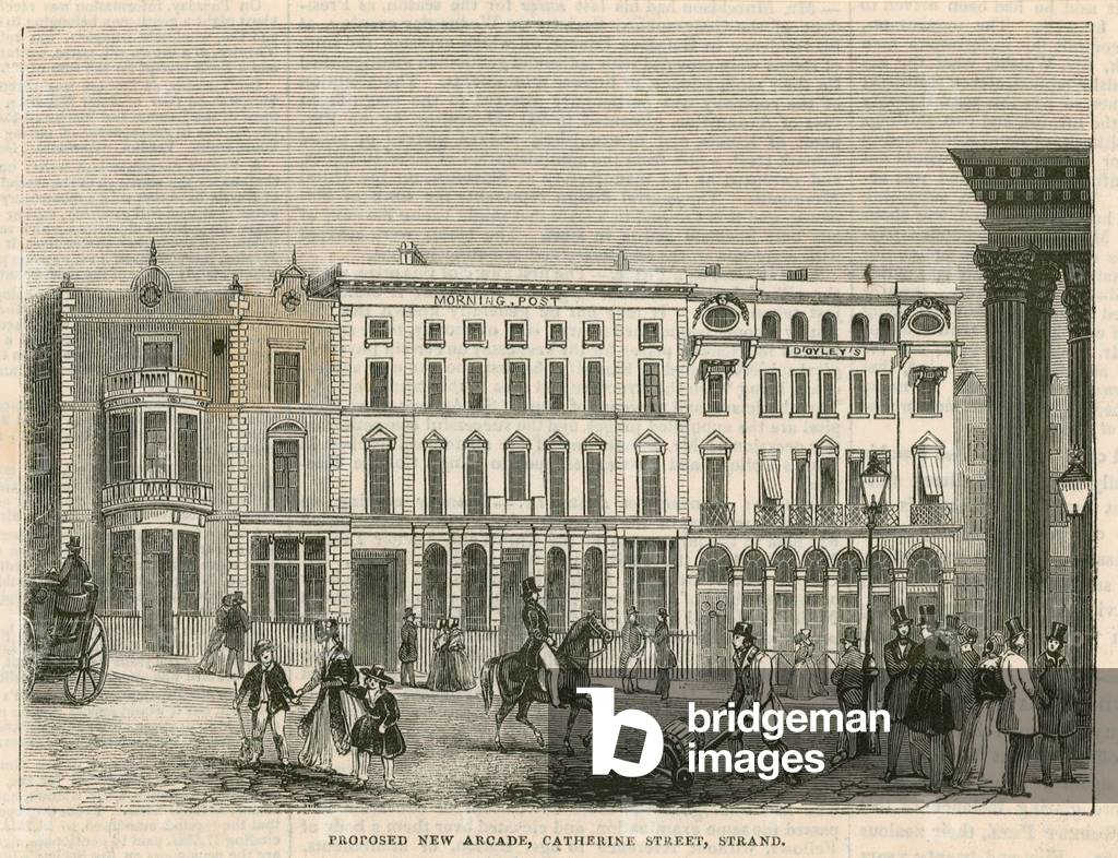 Proposed new arcade, Catherine Street, Strand, London (engraving)