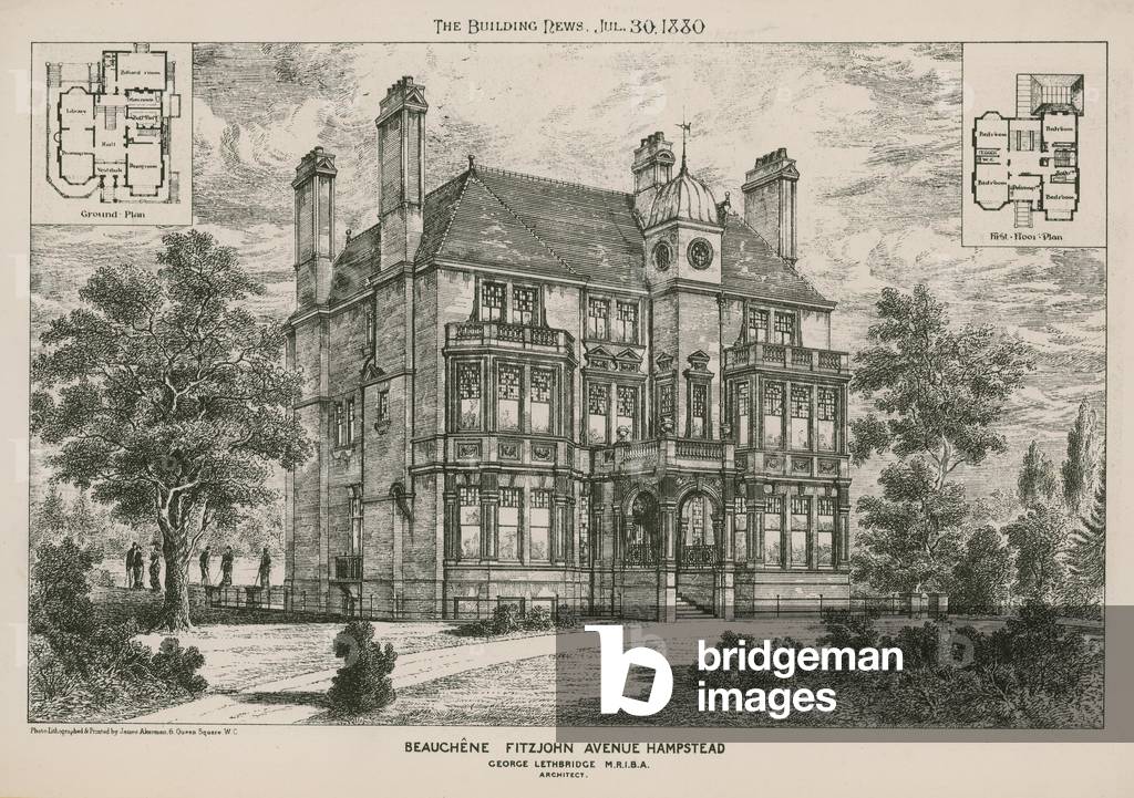 Beauchene, Fitzjohn Avenue, Hampstead (engraving)