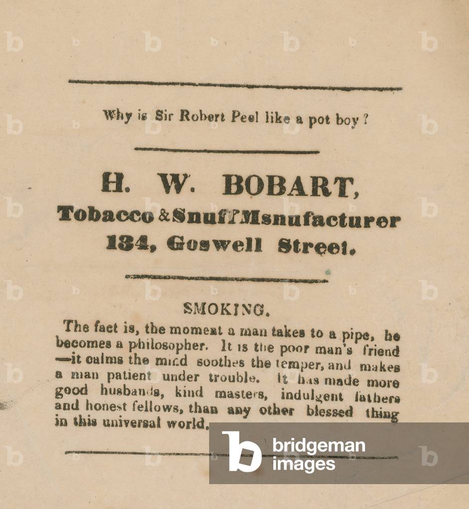 Trade card of H W Bobart (engraving)