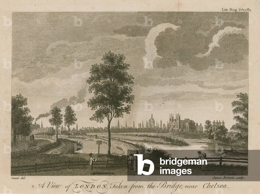 A View of London taken from the Bridge near Chelsea (engraving)