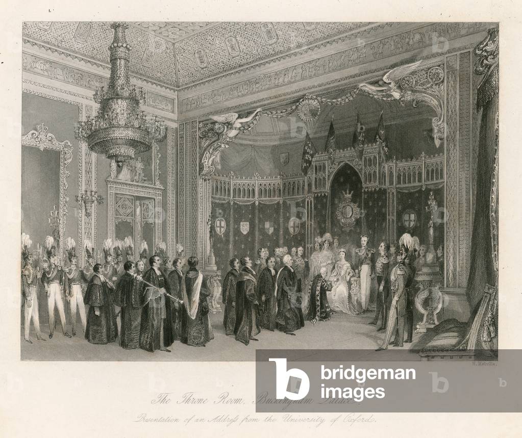 The Throne Room, Buckingham Palace (coloured engraving)