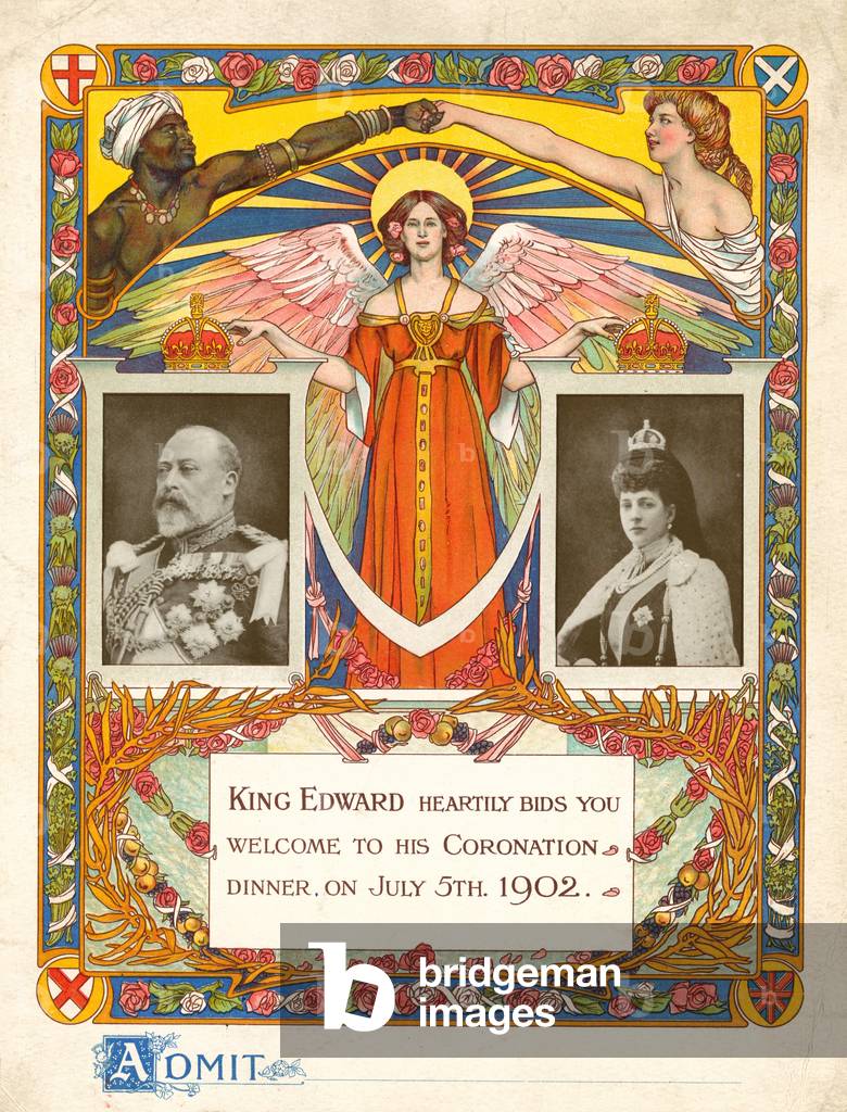 Invitation to the Coronation dinner of King Edward VII on 5 July 1902 (colour litho)