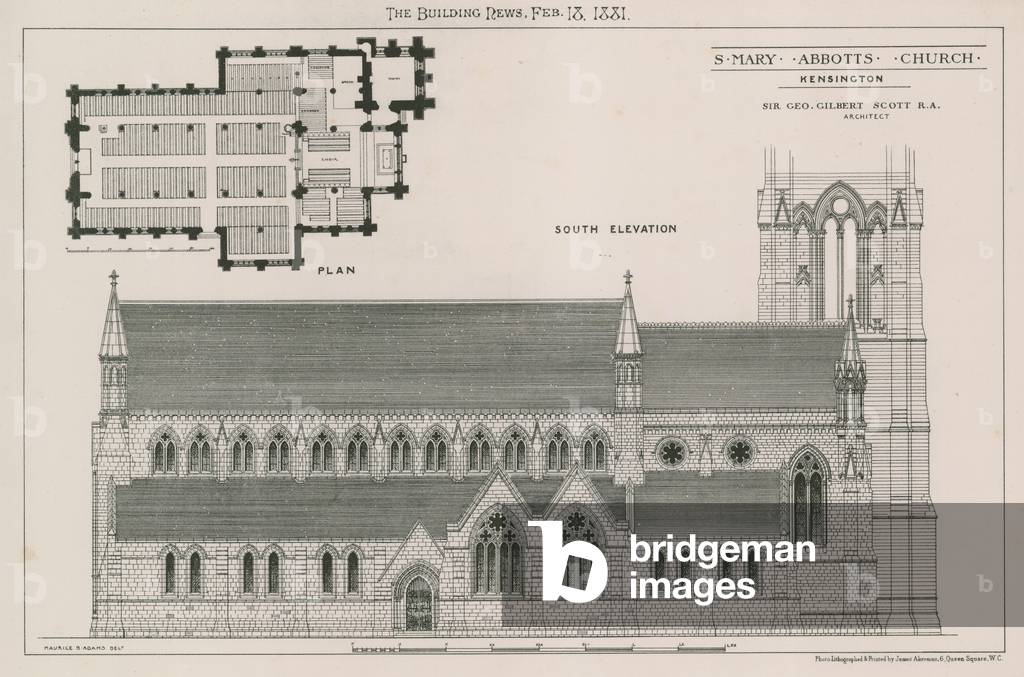 St Mary Abbotts Church, Kensington (engraving)
