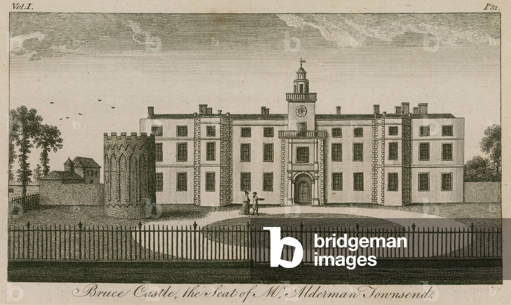 Bruce Castle, Tottenham, London, the seat of Mr Alderman Townsend (engraving)