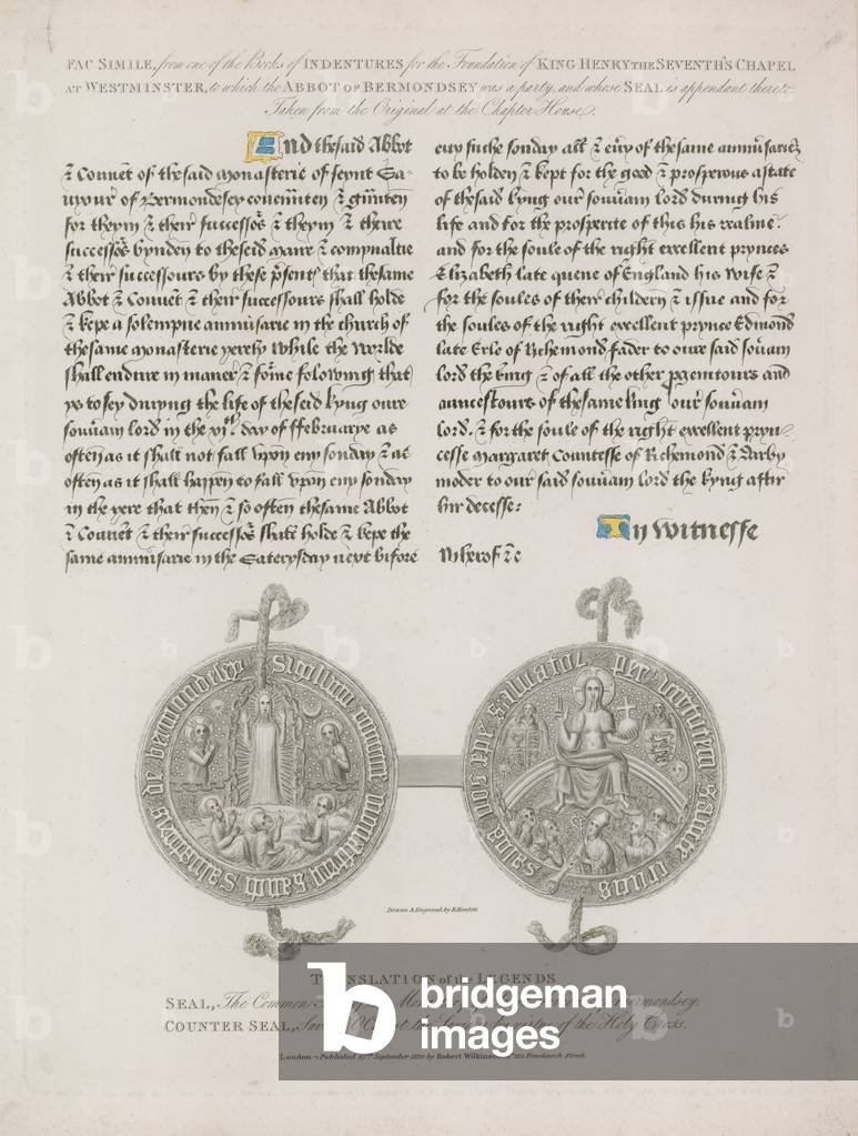 Seal of the Monastery of Saint Saviour of Bermondsey (engraving)
