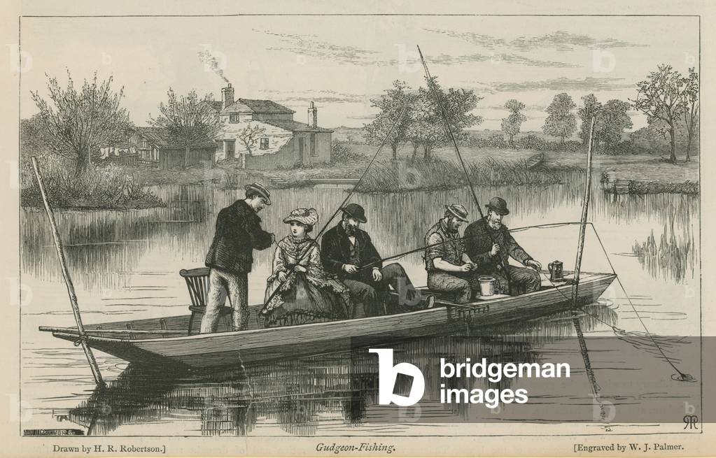 Gudgeon fishing (engraving)