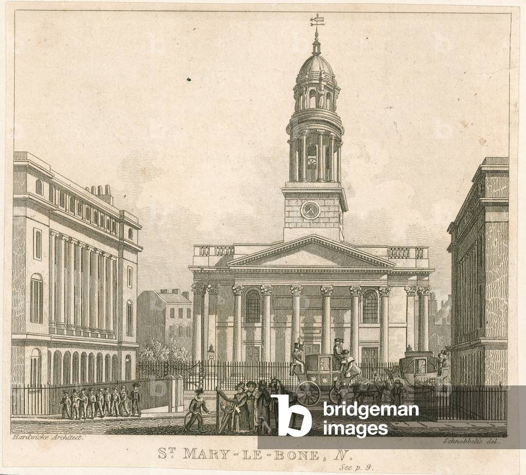 St Marylebone Church, London (engraving)