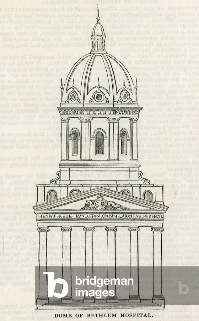 The Bethlehem Hospital. The New Dome (engraving)