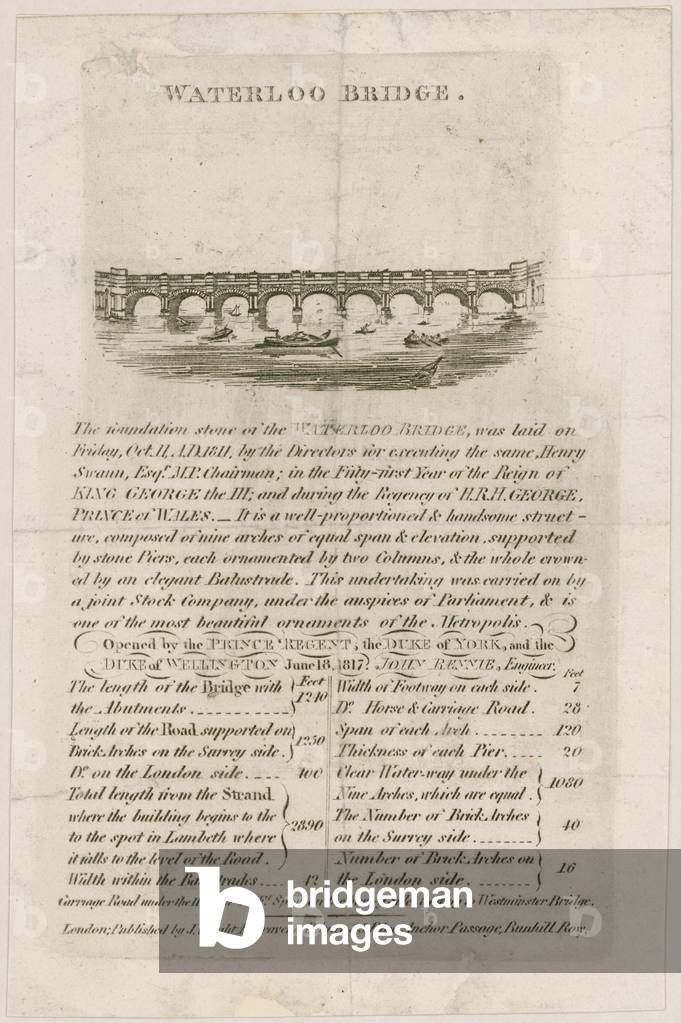 Waterloo Bridge, London (engraving)