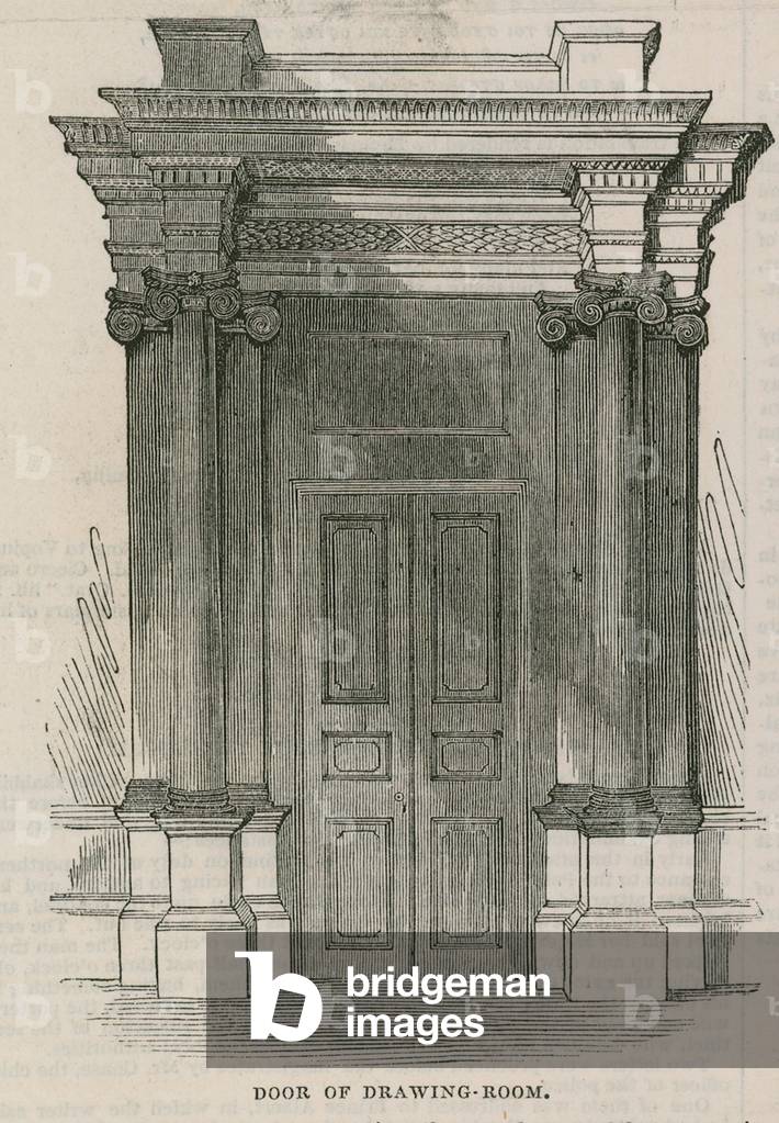 The Conservative Clubhouse: Door of drawing room (engraving)