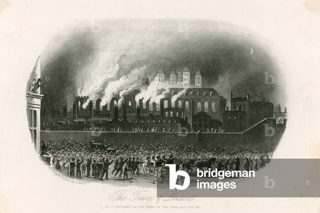 Tower of London Fire, 1841 (engraving)
