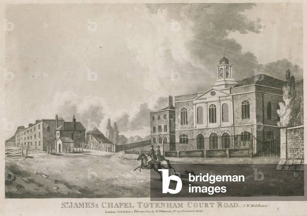 St James's Chapel, Tottenham Court Road, London (engraving)