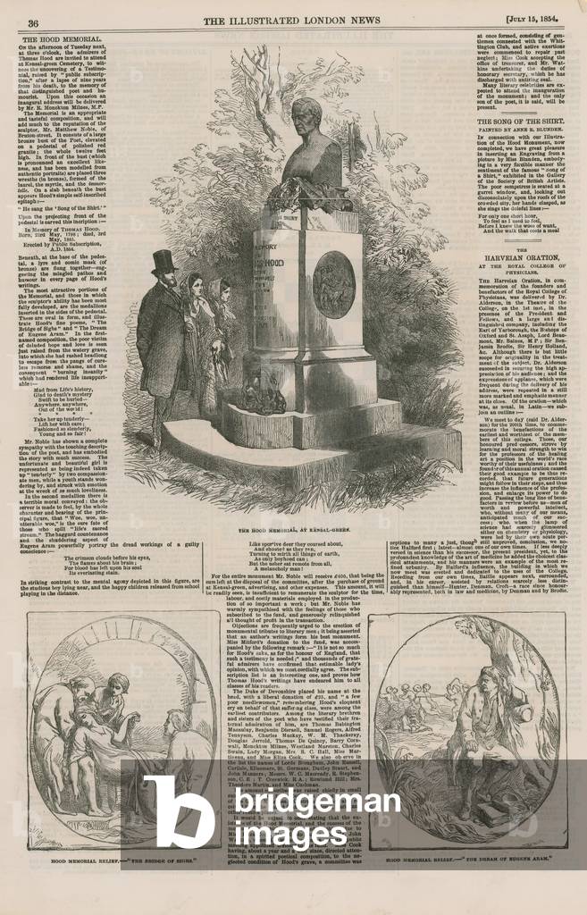 The Hood Memorial at Kensal Green (engraving)