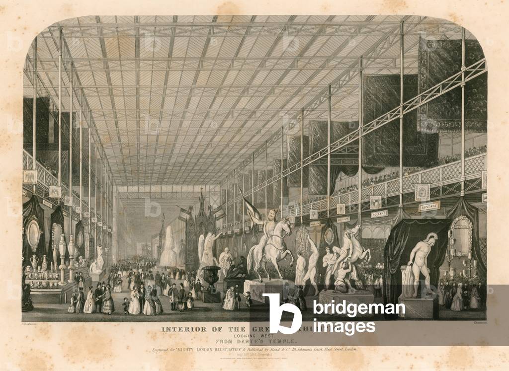 Interior Looking West from Dante's Temple, Great Exhibition, 1851 (engraving)