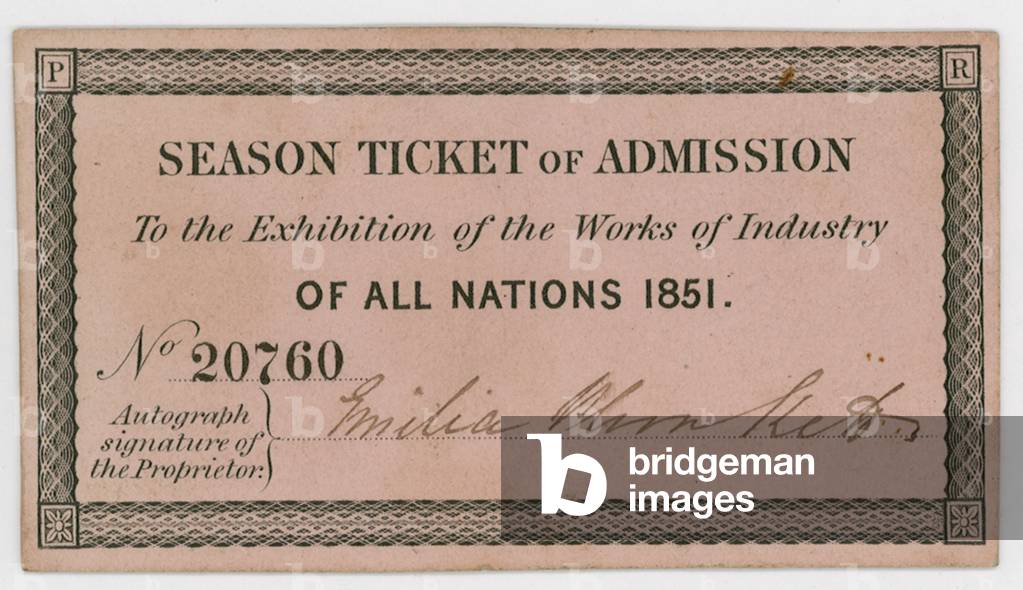 Season ticket for admission to the Great Exhibition of 1851 (engraving)