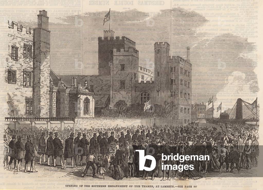 Opening of the southern Embankment of the Thames at Lambeth (engraving)