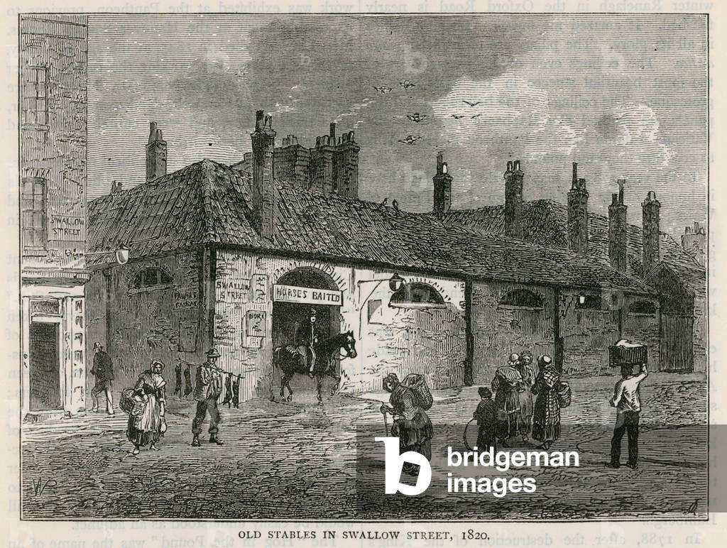 The Old Stables in Swallow Street, London (engraving)