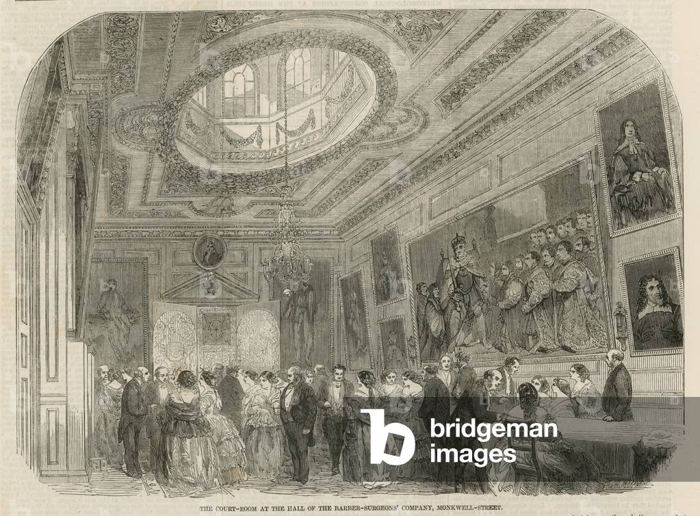 The court room at the hall of the Barber-Surgeons' Company, Monkwell Street, London (engraving)