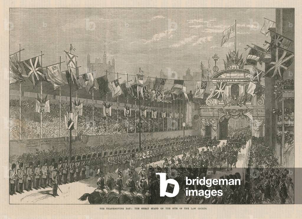 The Great Stand on the site of the Law Courts (engraving)