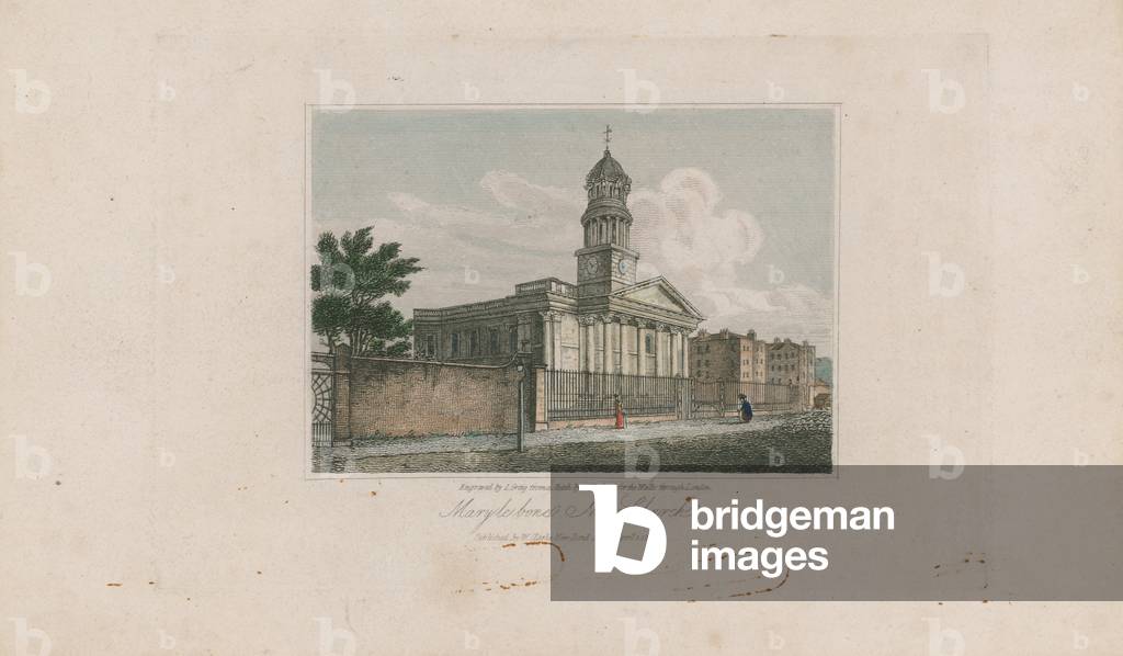 Marylebone New Church (coloured engraving)