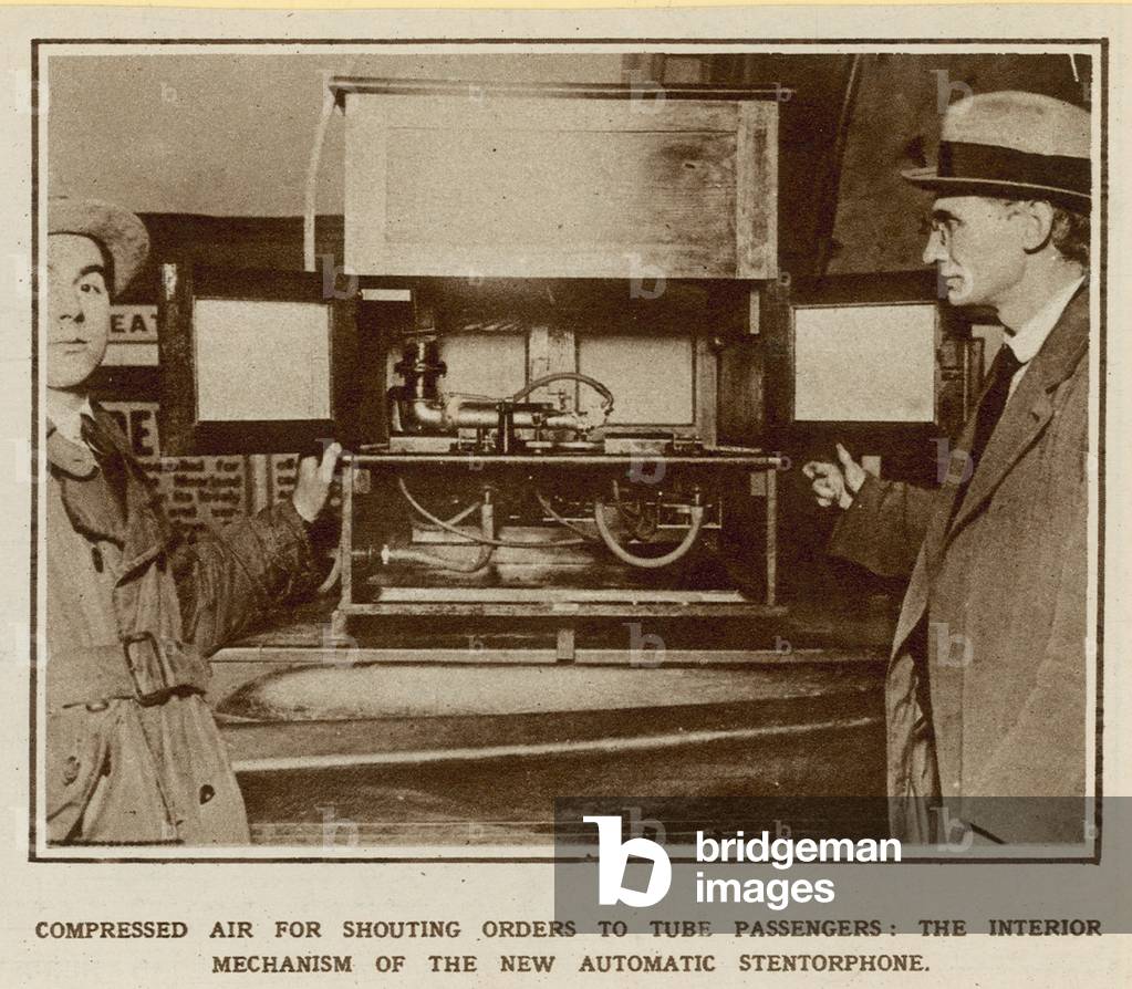 Compressed air for shouting orders to Tube passengers (photo)