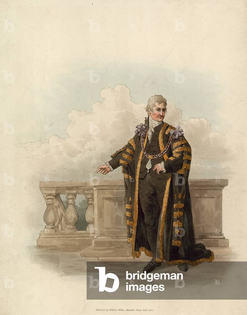 Lord Mayor, Mansion House, London (coloured engraving)