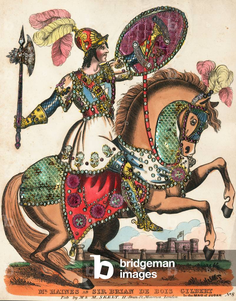 Mr Haines as Sir Brian de Bois Gilbert in the Maid of Judah (coloured engraving)