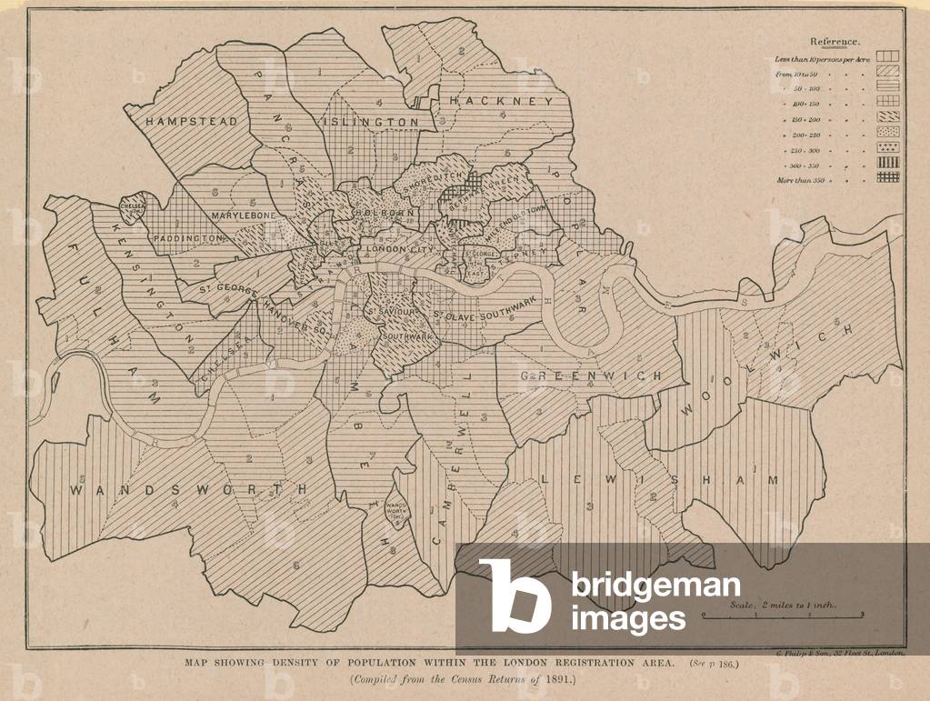 Population within the London Registration area (engraving)