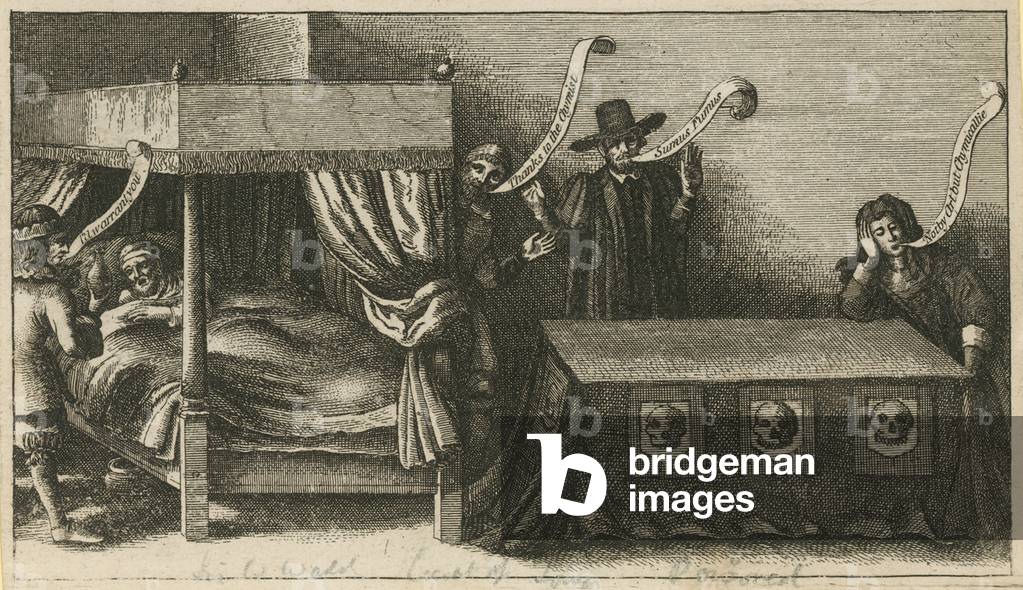 Unidentified bedroom scene (engraving)