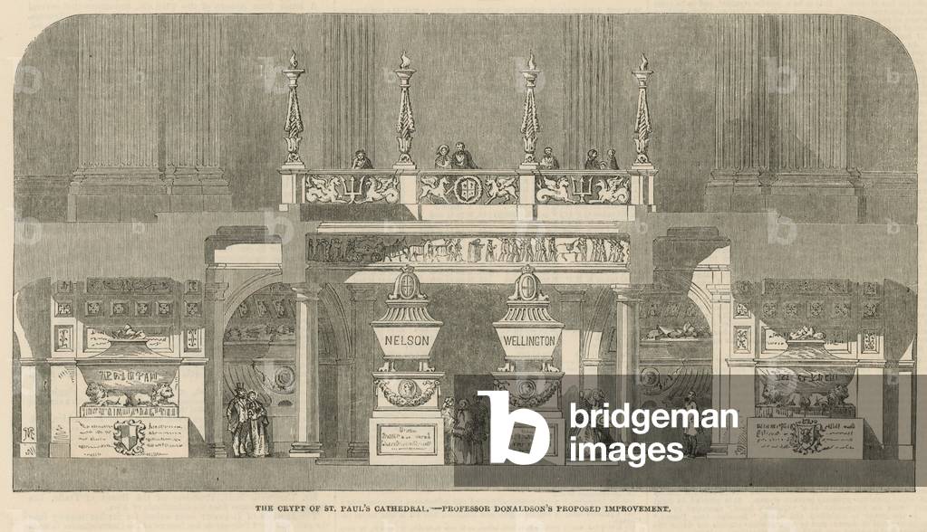 Proposed improvement of the crypt of St Paul's Cathedral (engraving)
